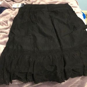 Chaps Black Midi Skirt